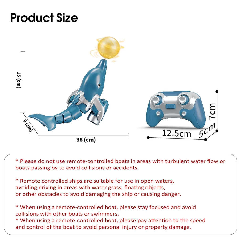 Click Pool Remote Head /one Animal Waterproof Head Head Waterproof Boat Water River Boat Water Ball Kids Toy Boat Kids Pool Toy Water Remote Dolphin boat,Demo Remote Animal