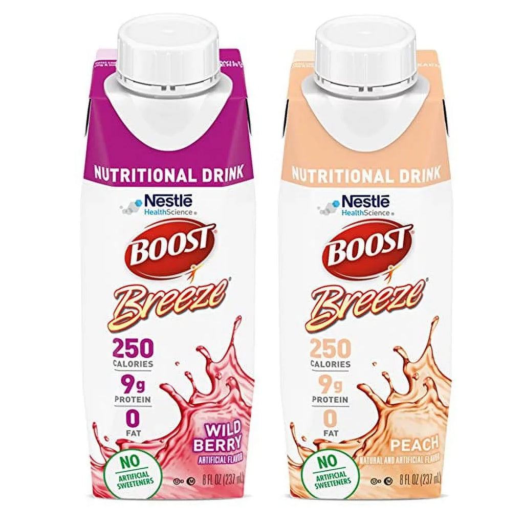 24 Cartons Boost Case, Breeze, and Wildberry oz. Flavors, Count Peach 8 2-Variety fl.