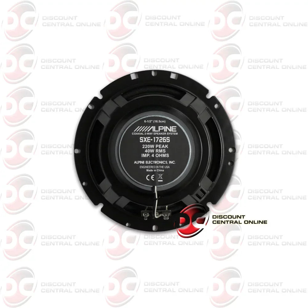 Alpine Audio 6.5" Car Pair Coaxial 220w SXE-1726S Speakers 2-way
