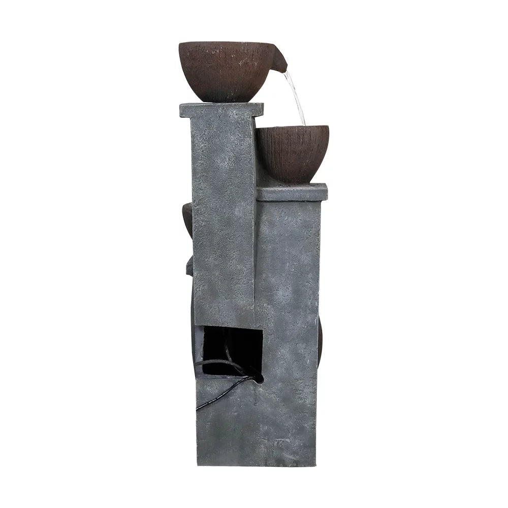for Light Garden, Fountain Modern Outdoor Backyard LED Willwolf Fountains - Outdoor Patio, Porch, Decor 32.8''H and Deck, Art Garden 4-Tier Home with