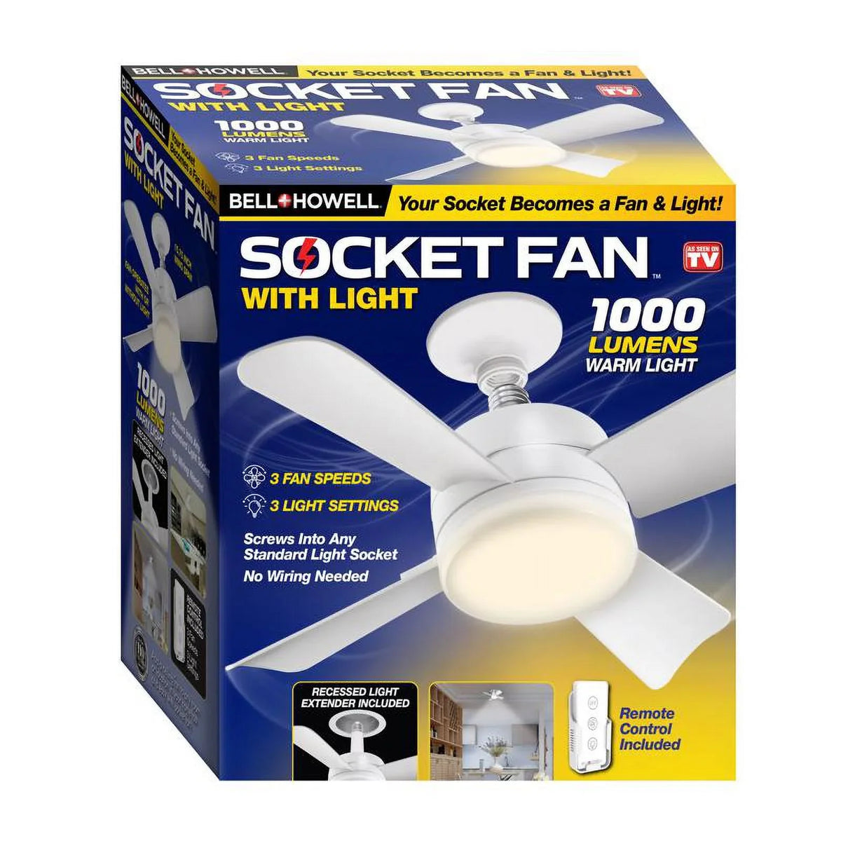 1 Matte Pc, & 6 Bell In. Led Indoor Fanlight Howell White Socket
