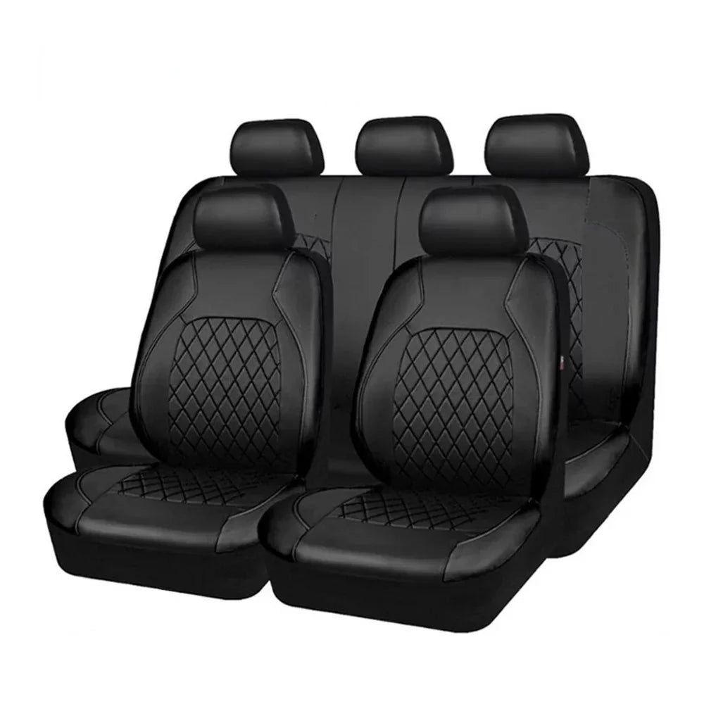 Seat Set Interior Cover, Accessories 9 Auto PU for Seats SUV Trucks Full Van Auto Leather Pcs Cover Universal Car Seat Andoe 5