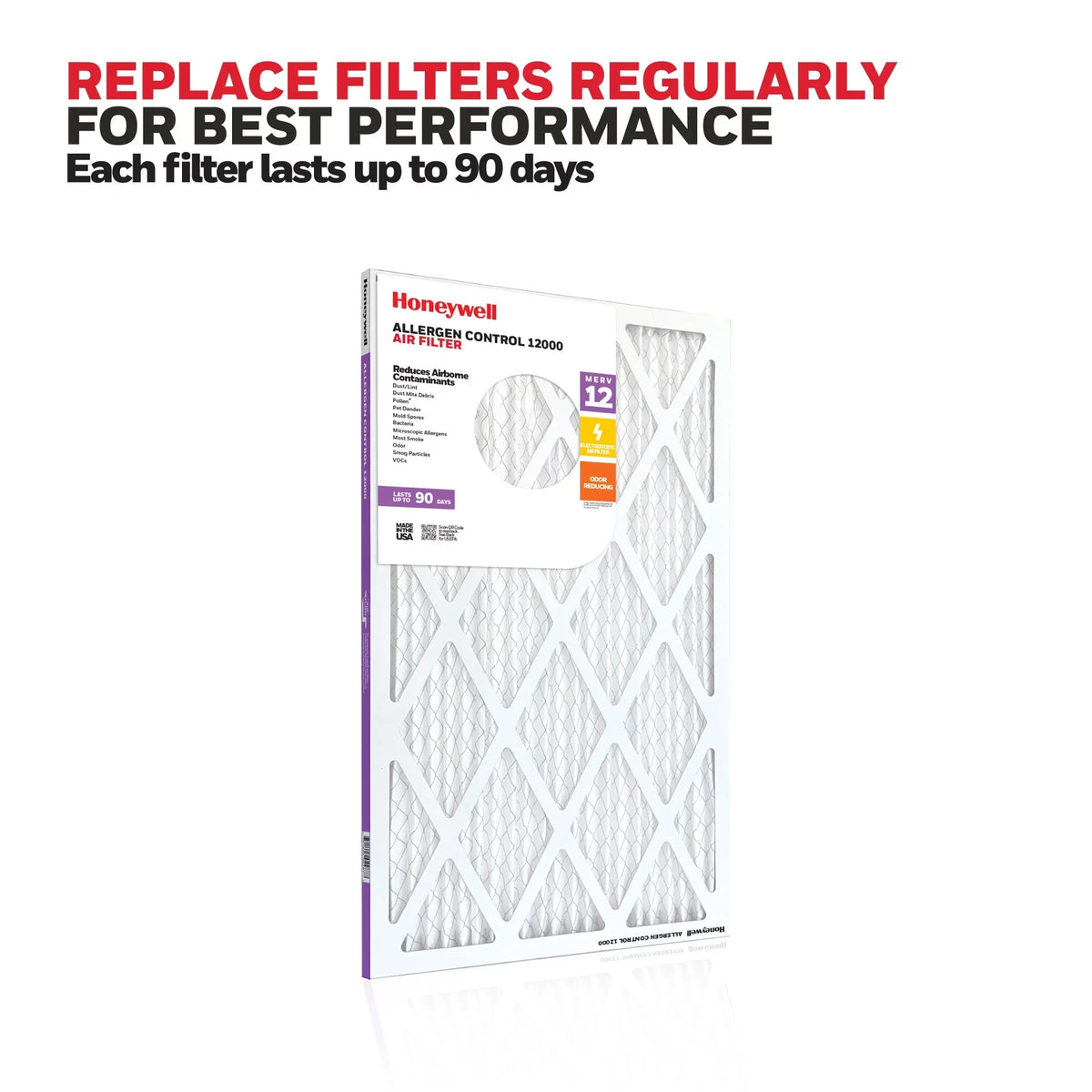 Pleated Honeywell Furnace Filter- 12 Pack 12 20x25x1 MERV Air HVAC