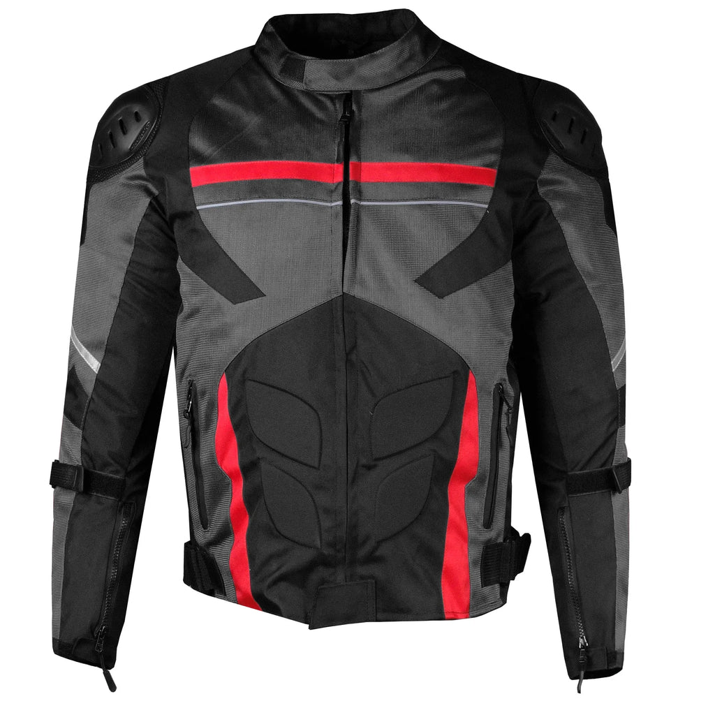 Motorcycle Armor Men L Biker Touring Waterproof Grey Mesh AirTrek Jacket Rain