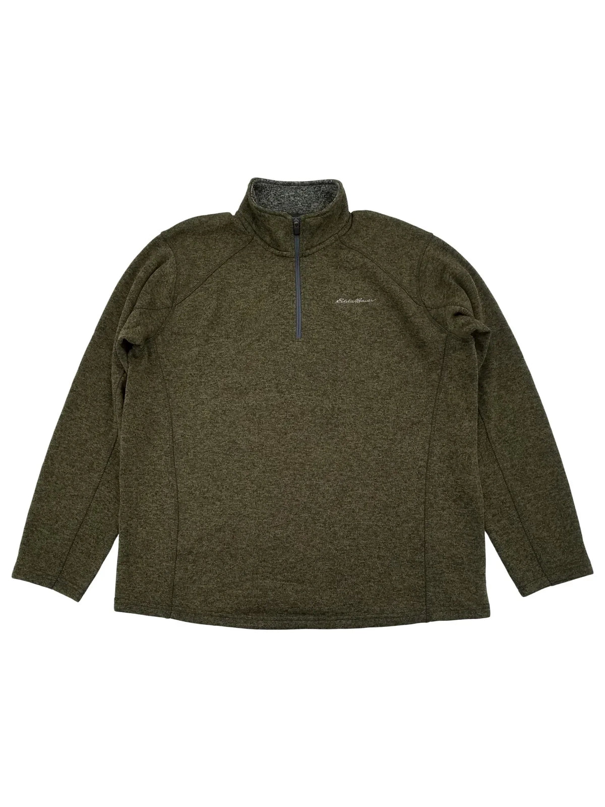 Fleece Dark Mens Quarter-Zip Jacket Green Eddie Bauer Pullover 2XL Radiator