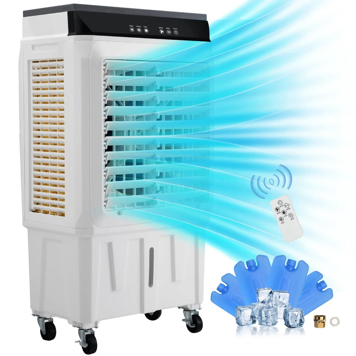 Timer Gal Humidifier SKYSHALO 7 12h Cooler CFM Evaporative 3-in-1 Air Swamp 2100 Cooler