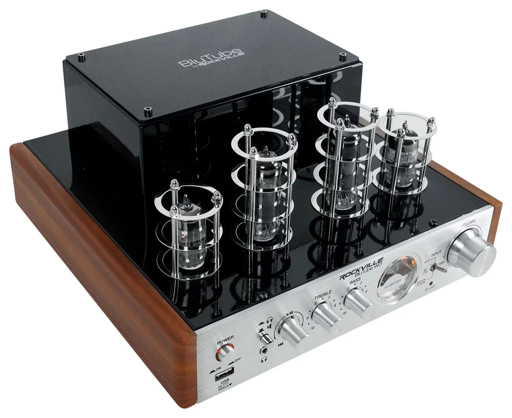 Bluetooth Rockville Tube WD Receiver Amplifier/Home Tower (2) + Speakers BluTube