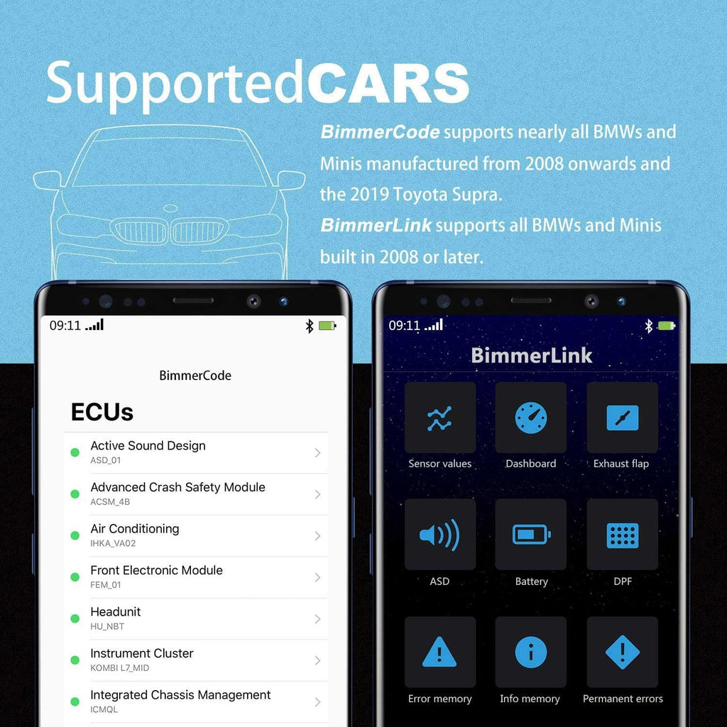 in Work BMW/Mini, Car for Bluetooth Scanner and vLinker BM Hidden Diagnostic Diagnostic OBD2 OBD Windows Tool BimmerCode, Unlock II Features Bimmercode Tool Android Vgate with