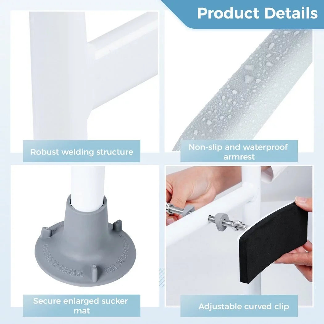 Rails Handles Non-Slip Disabled, for Fit Toilet with Free-Assembly, Support Aid Safety Toilet All Large Toilet for Safety Adjustable Mats, Standing Frame, Toilet Toilets Elderly,