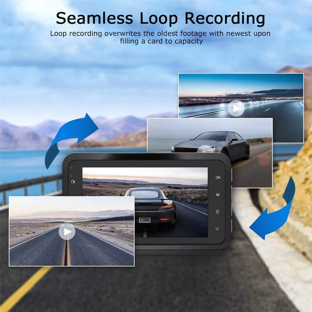 Camera Video Full Night Car Display in Dashboard 170 Dash ORSKEY Cam Angle HD Car Wide DVR with Dashcam for WDR G-Sensor Cars 1080P Recorder 3.0" LCD Vision Camera