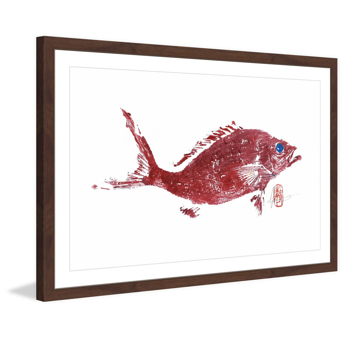 2" Print Framed "Red Snapper Painting