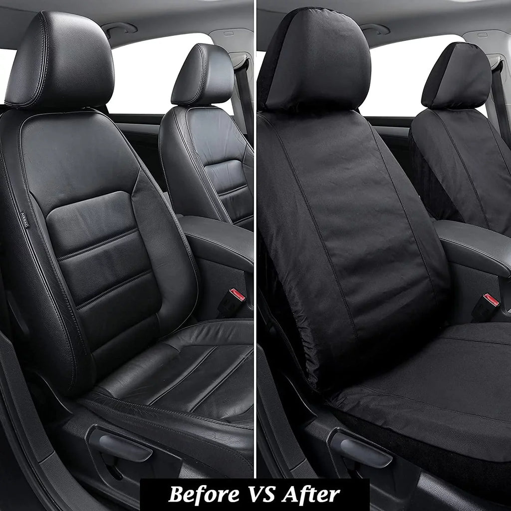 Seat Protectors, Waterproof for Sedans, Covers and Fit Most Black for SUVs, 2PCS Trucks Coverado Seat Vans, Covers Universal Cars, Oxford Front Seat Auto