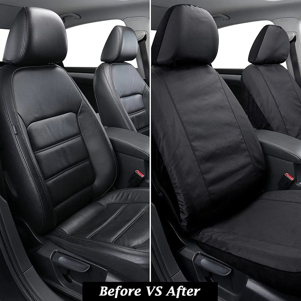 Seat Protectors, Waterproof for Sedans, Covers and Fit Most Black for SUVs, 2PCS Trucks Coverado Seat Vans, Covers Universal Cars, Oxford Front Seat Auto