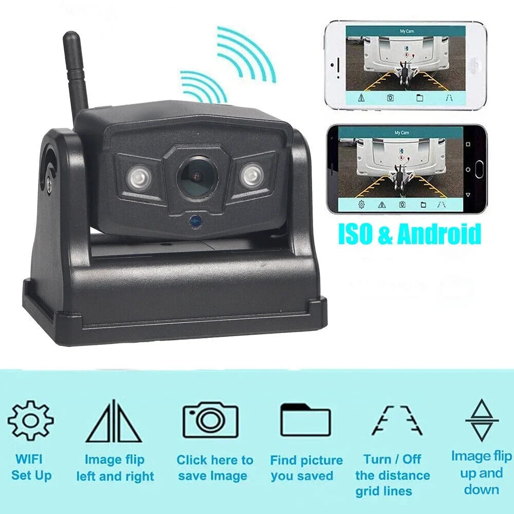 Battery 9600mAh View JahyShow Magnetic Front/Rear Wireless, High-Capacity Backup Camera, WiFi