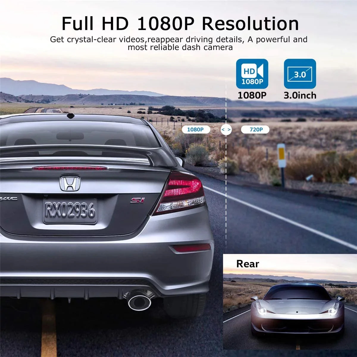 Camera Video Full Night Car Display in Dashboard 170 Dash ORSKEY Cam Angle HD Car Wide DVR with Dashcam for WDR G-Sensor Cars 1080P Recorder 3.0" LCD Vision Camera