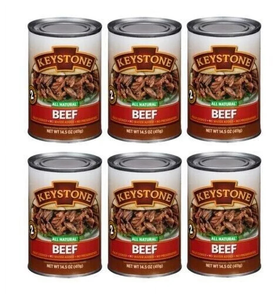Emergency Food Backpacking and 14.5 Ready Can All Survival Beef ✅ to Cans oz (6 Camping Hiking For Keystone ✅ Eat Natural Pack)