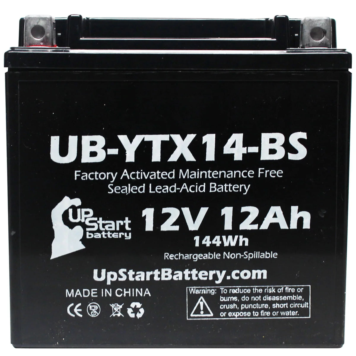 800 Battery BMW CC Replacement Factory GS Motorcycle 2-Pack Battery - 2011 Activated, Maintenance F800ST, Free, 12V, UB-YTX14-BS UpStart 12AH,