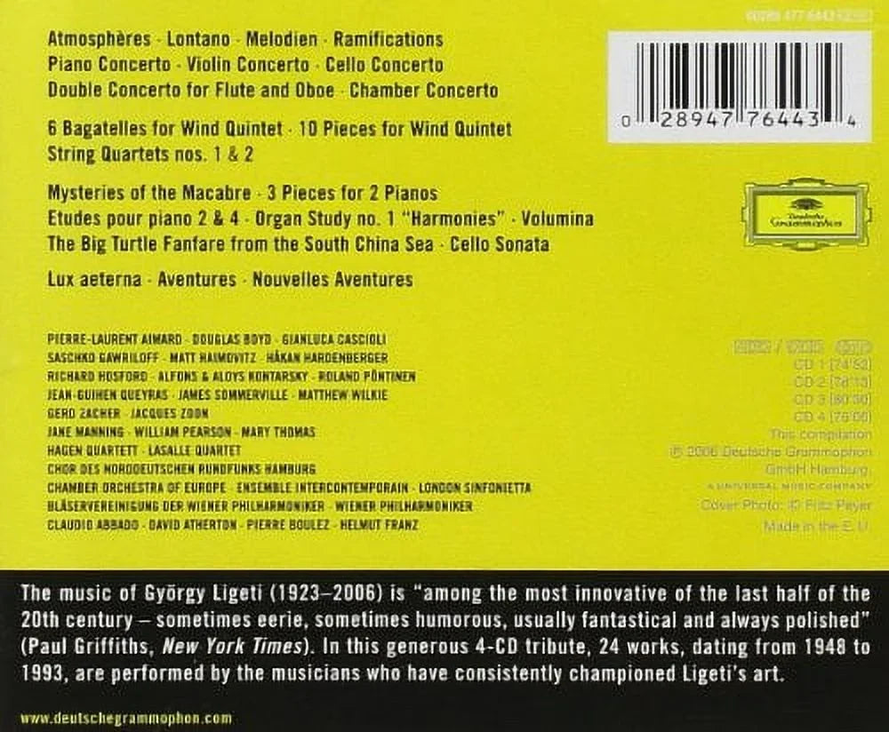 Recordings Ligeti - Clear or / - - Deutsche Eico CD Grammophon Classical Comp Boulez Cloudy: /