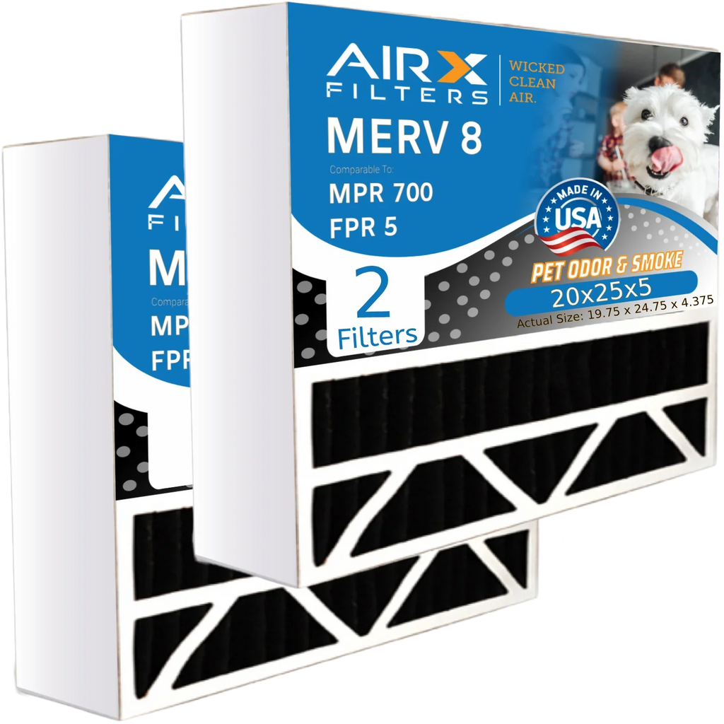 Filter FILXXCAR0020 AIR. by 8 to FILTERS 5 Pack AIRX Odor CLEAN Filter Carrier & Air FPR 2 with Eliminator Bryant MPR Compatible WICKED 700 Comparable MERV 20x25x5 Carbon