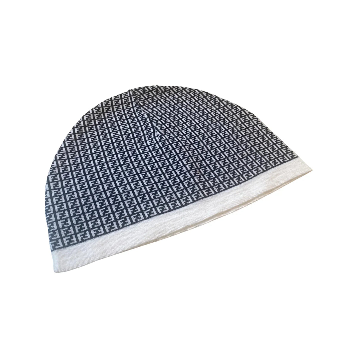 FXQ056 and Knitted Print Wool Bianco FF Beanie Fendi Nero