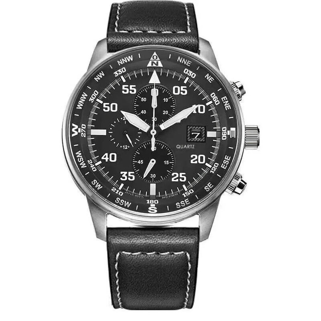 Watch Black Men's Dial Classic NEW Business Chronograph Eco-Drive Aviator