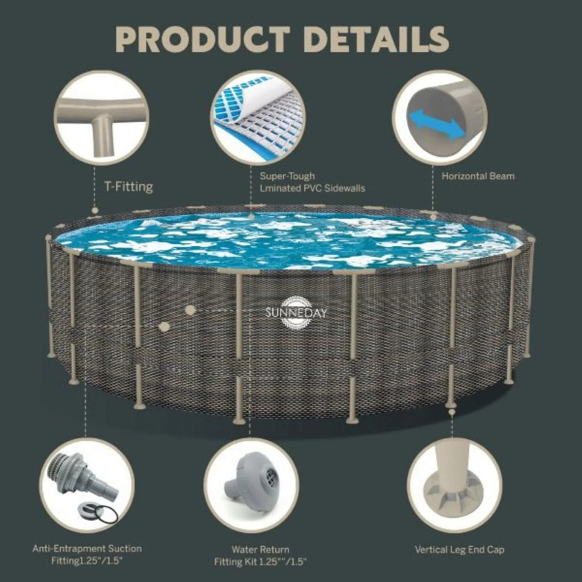 Oasis ft. x 18 in. Round Rattan Sunneday Soft-sided 52