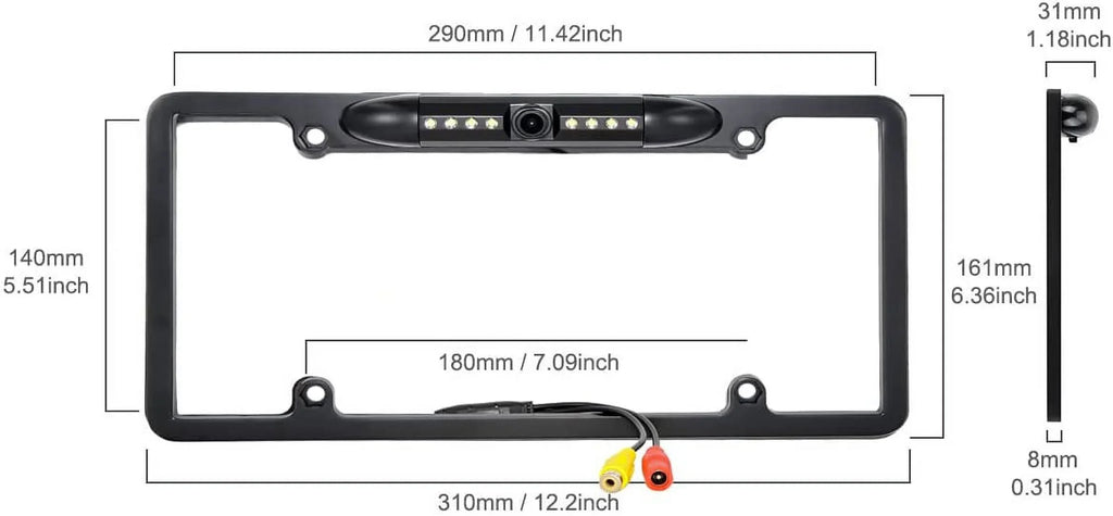 Plate ALPINE INEW970HD Backup Frame for Rearview INE-W970HD Absolute Camera Black License