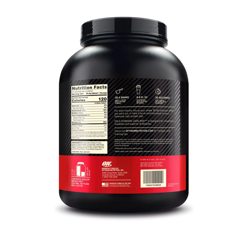 74 Standard Double Rich Powder, 5 Servings Optimum lb, Protein Whey Chocoalte, Gold 100% Nutrition,