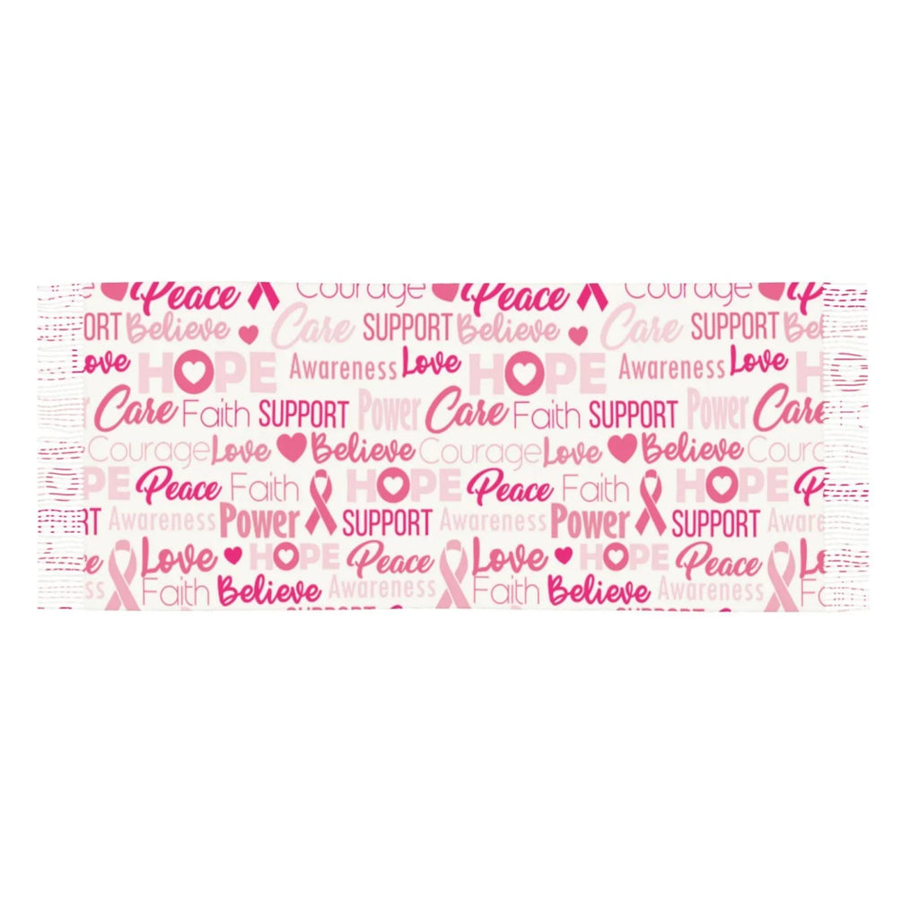 For Art Feel Wrap Women Scarf Bingfone Elegant Ribbons Warm Pink Large Breast Winter Gifts- Scarves Print Cashmere Cancer Awareness Soft Shawl