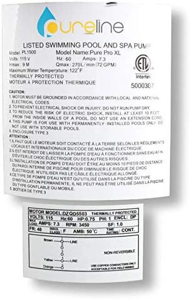 XL Above Speed Single 0.75 Pool Pure Pump, , Ground Pro
