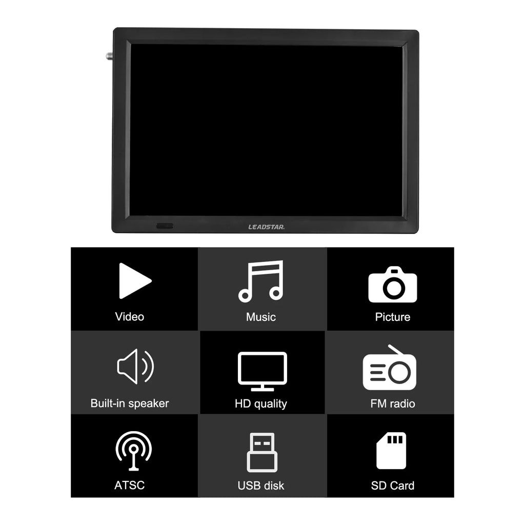 14-inch ATSC Disk TV with LEADSTAR Remote Playback U Car Television D14 Player Player Control Card Portable Digital TV