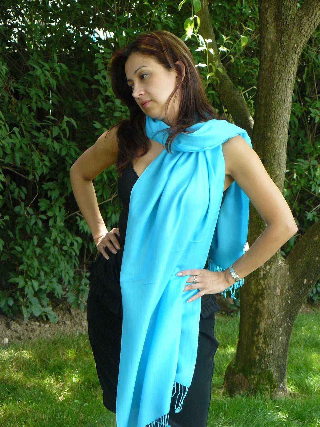 Shawl/Cashmere/Cashmere Scarf/Scarves/Shawl/Shawls/Stole/Wrap/Pashmina Scarf/Wool/Silk Scarf/Pashmina (Turquoise)