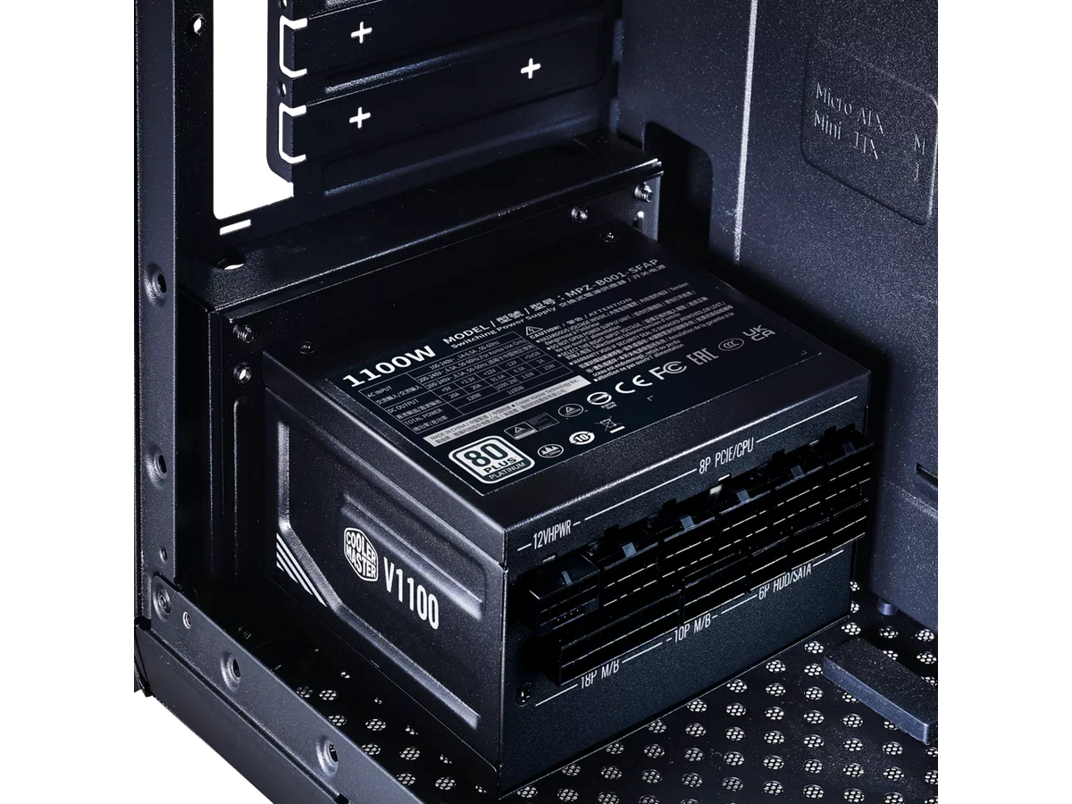Form Fully Platinum Cooler SFX, Included, ATX Efficiency, Modular, V1100 1100W 80+ SFX ATX3.0, Fully Platinum Master Bracket Factor (MPZ-B001-SFAP-BUS) SFX