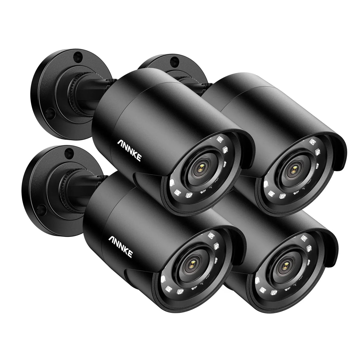 ANNKE TVI Indoor, Home Vision, Camera Security Night/Day 1080P Waterproof, IP66 Bullet Outdoor HD CCTV Surveillance Camera 1920TVL, Pack 4