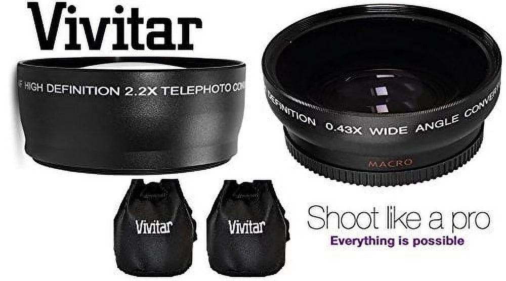Angle Panasonic For Compatible) DMC-G7K Wide Lumix Set Lens & Hi-Def Telephoto DMC-G7 (46mm