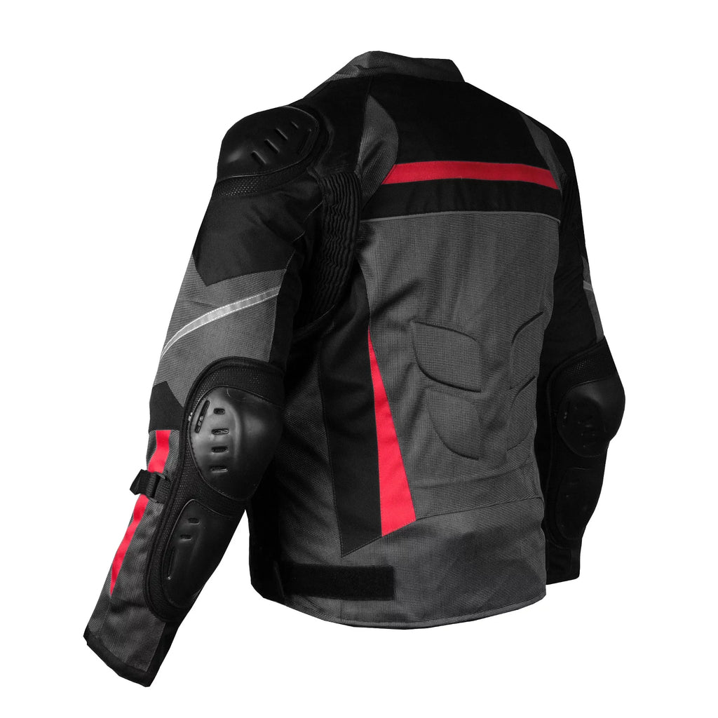 Motorcycle Armor Men L Biker Touring Waterproof Grey Mesh AirTrek Jacket Rain