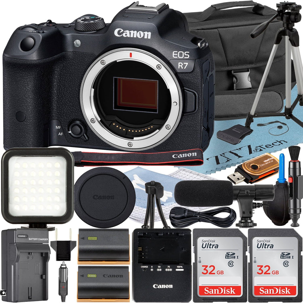 Canon + with ZeeTech SanDisk R7 (Body) Case EOS Camera Card Memory 32GB + Accessory Pack Mirrorless 2