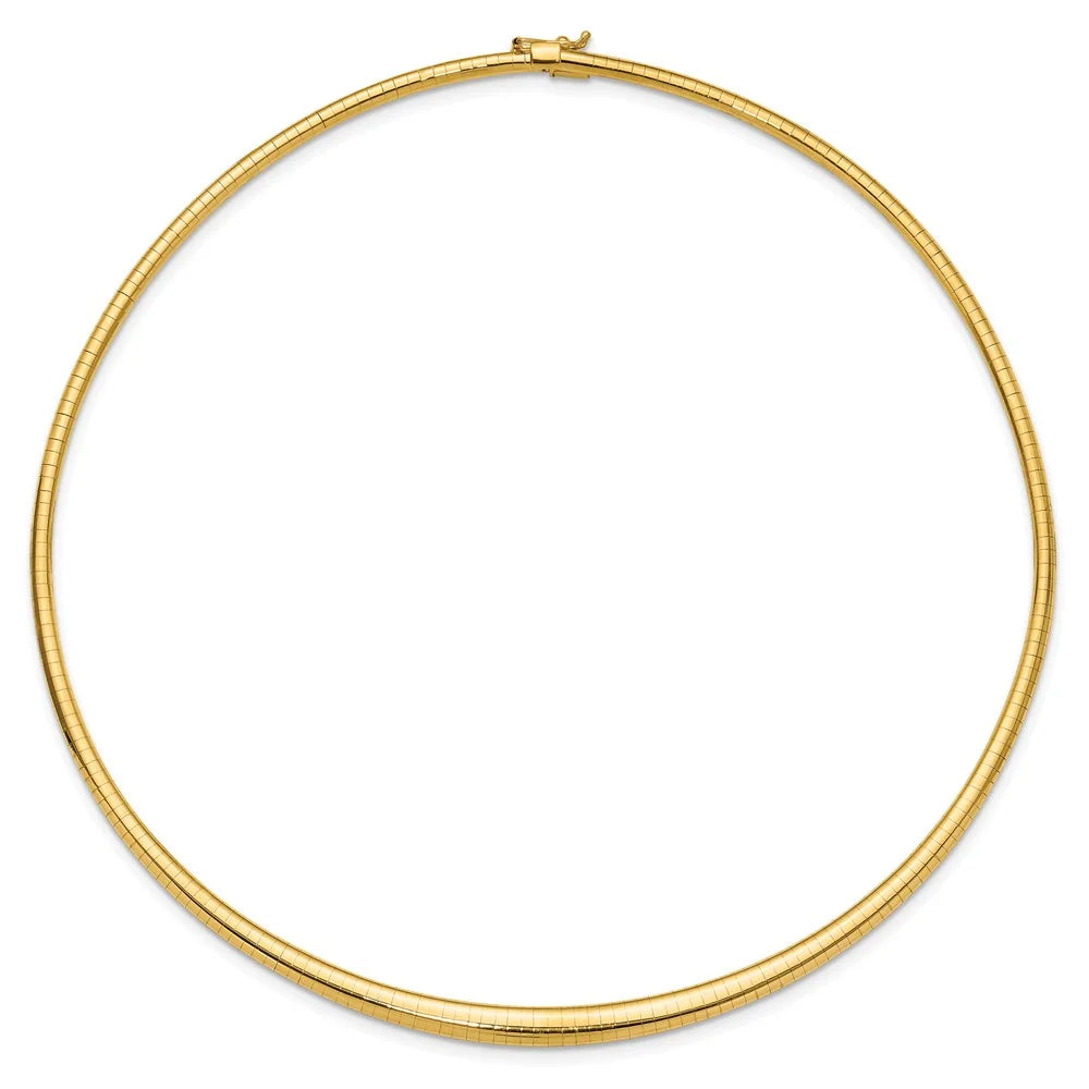 Omega Necklace 3/6mm Polished 14k QODG6-16 Graduated