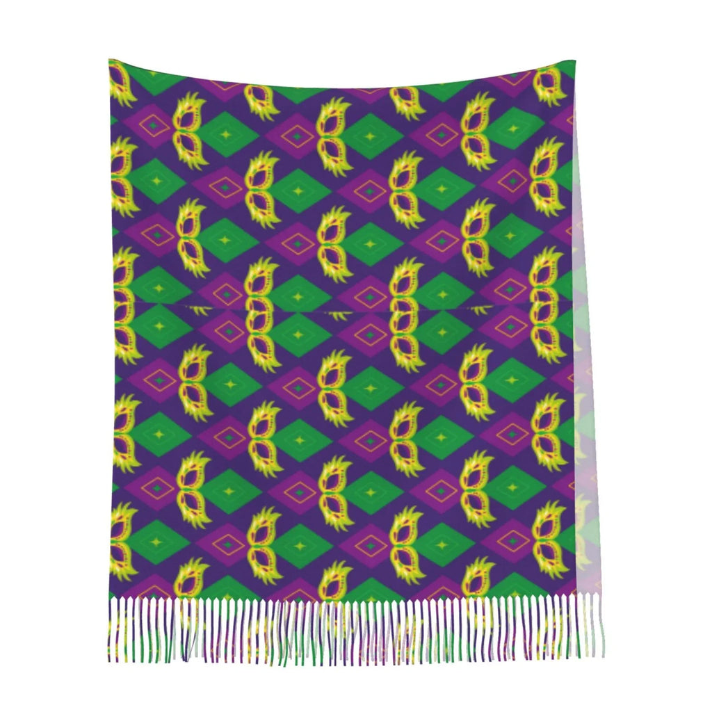 Elegant For Women Print Gras Art Soft Gifts- Mardi Bingfone Feel Cashmere Carnival3 Scarf Scarves Warm Large Winter Wrap Shawl