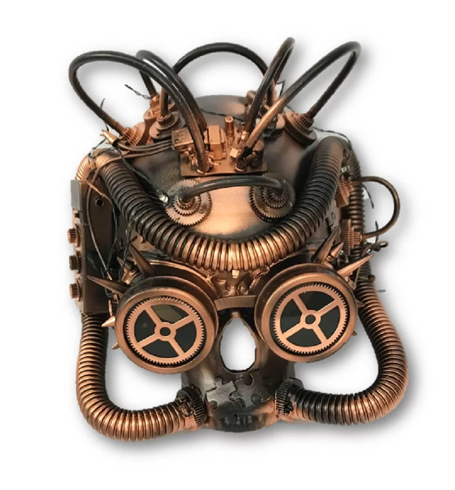 Mask Masquerade Light-Up Skull LED Post Adult Copper Steampunk Goggles Metallic
