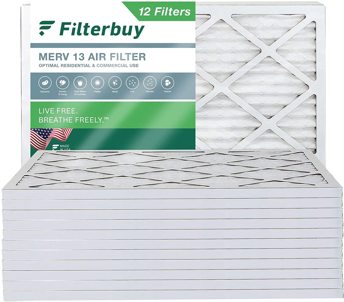 Furnace MERV Pleated Air 13 16x18x1 HVAC (12-Pack) Filterbuy Filters AC