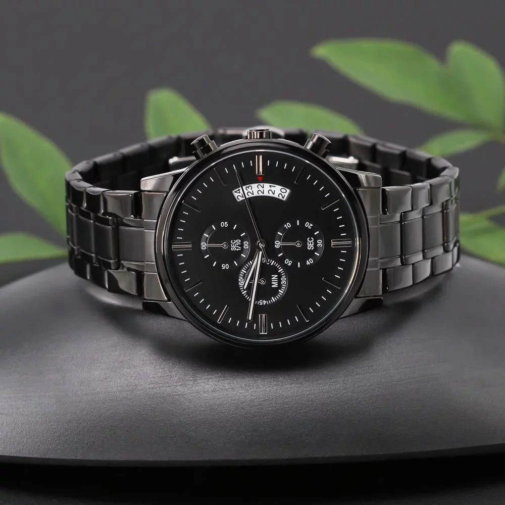 Gift Customized Fiance Chronograph Black Getting To - My For Watch Future - Married, Stunning Husband