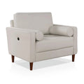 Port with USB Furniture Faux Oppio in America of Leather Chair Ivory