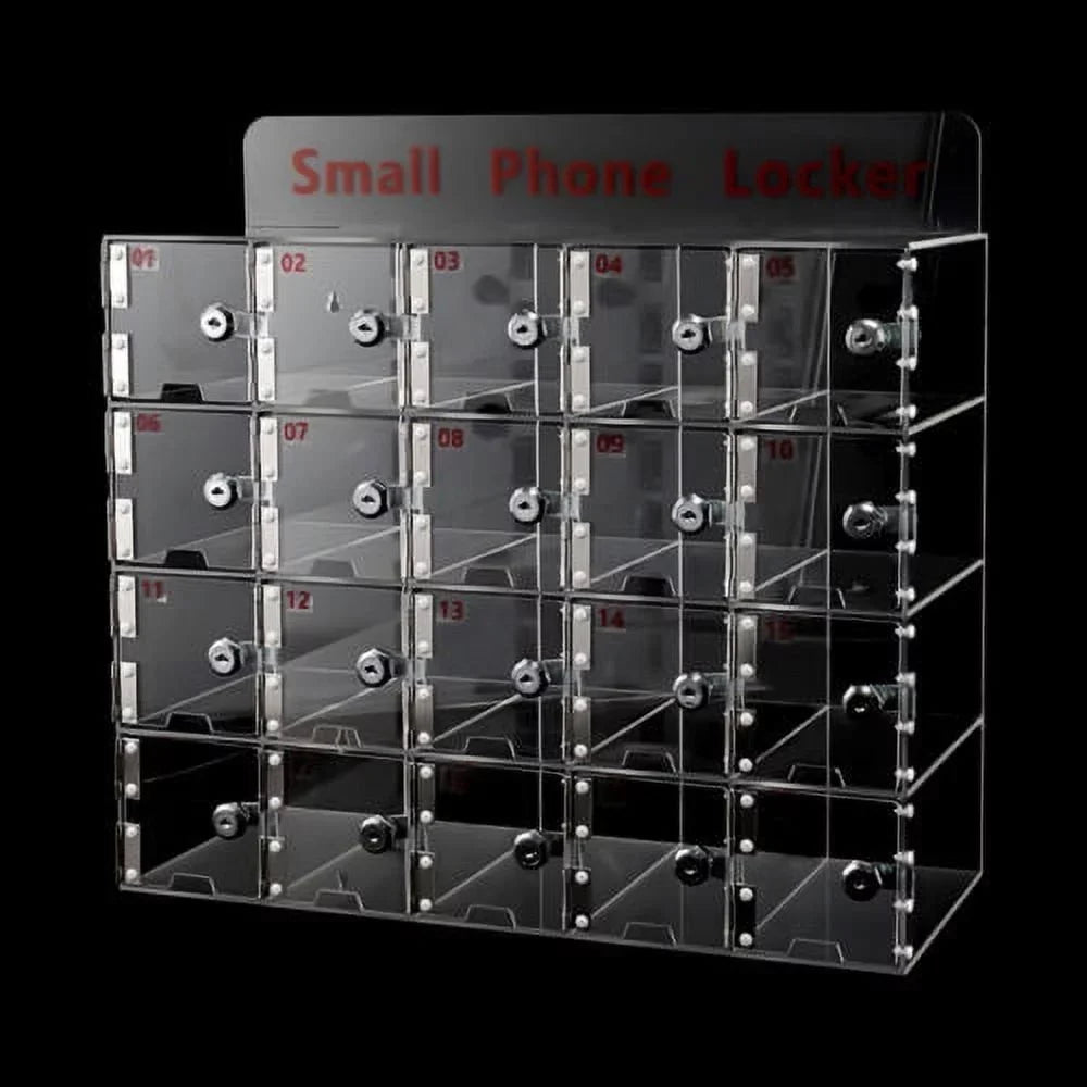 Keys Storage w/ Acrylic Slots Cellphone Phone 20 Box Locker Thickened Clear Cell