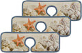 3PCS Mats Faucet Microfiber Drip Absorbent Drying Washable Beach Catcher, Summer Mat, Bath Kitchen Splash Guard Starfishes Countertop Sinkmat Sink Bestwell Sea