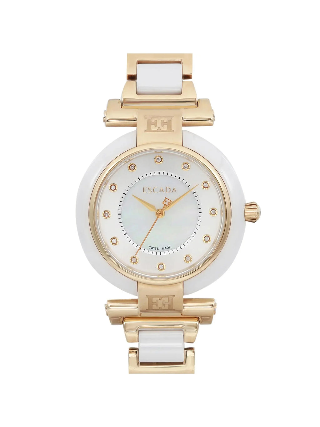 Lauren Tone Escada E2135014 Gold Ceramic Ladies Pre-owned Watch (Good)