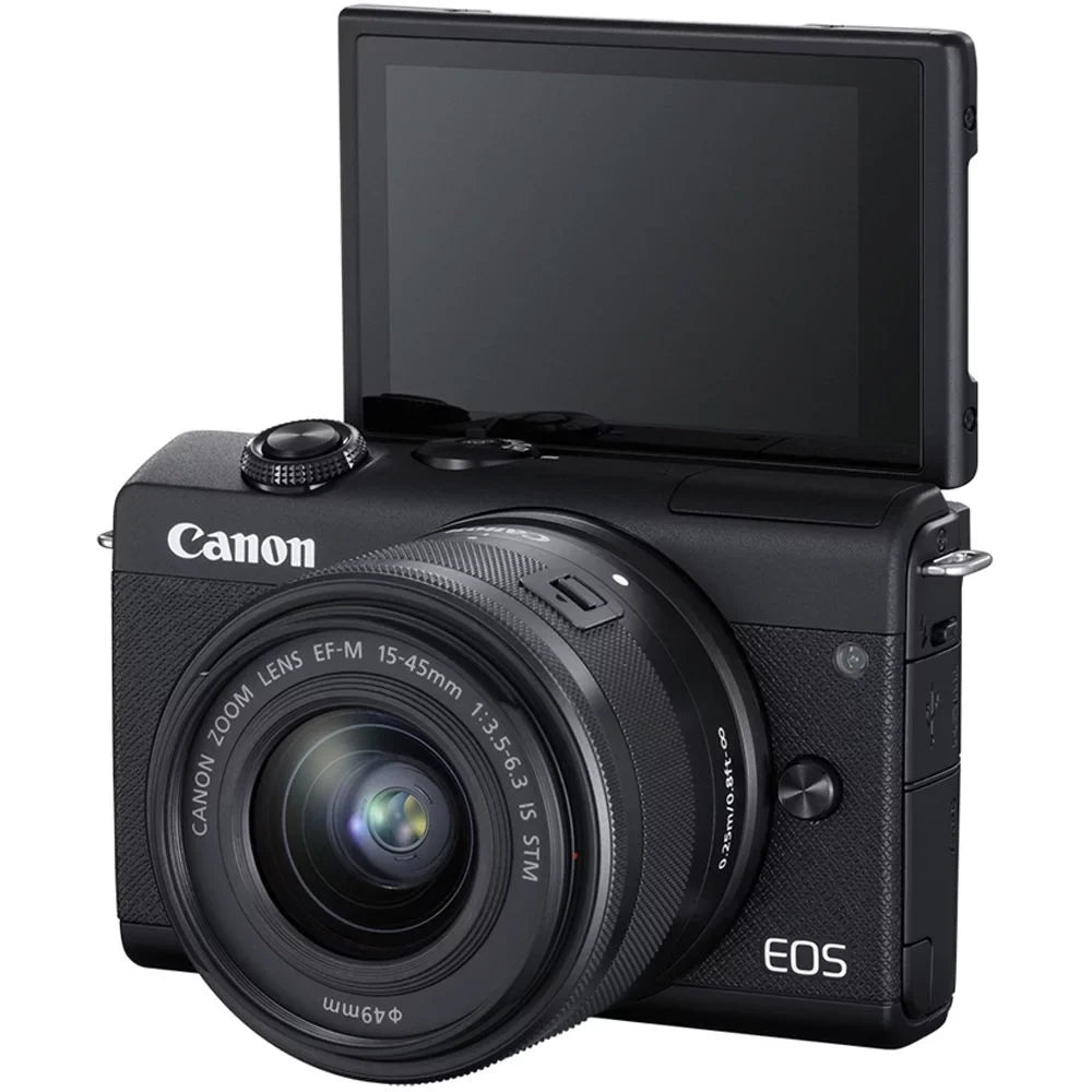 '+ Black More Canon Digital EOS (New) Mirrorless M200 Camera (3699C009) with Lens 15-45mm