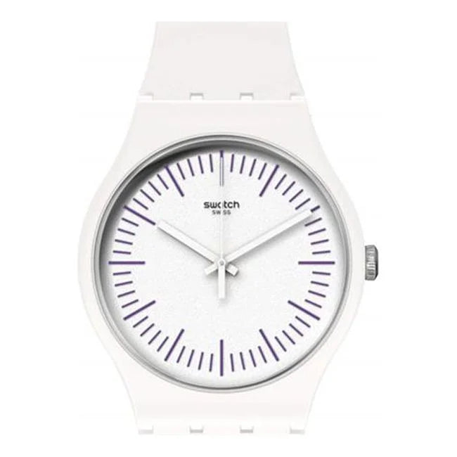 Monthly White & Purple mm Drops Watch Womens, 41 White for