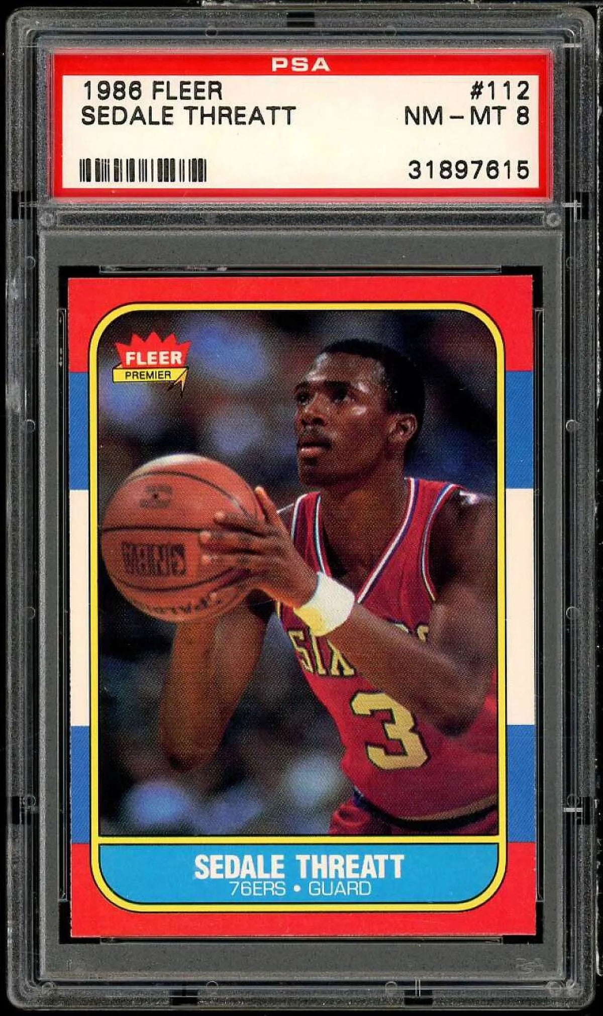 1986-87 8 Sedale Threatt Rookie #112 PSA Card Fleer