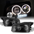 in Tail Black Housing Dodge Tail 2006-2008 Charger Headlights [LED Dual + Halo Smoke Lights AKKON + - Headlights]Fits